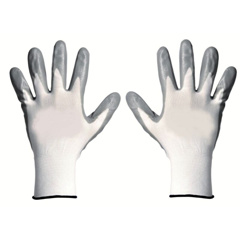 Image of FAR - 60 paia di guanti da lavoro spalmati nylon nitrile guanto coppia bianchi 0WG taglia 10