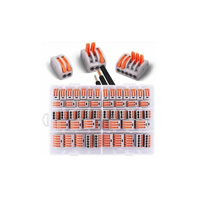 60 pcs connecteur électrique avec levier de commande, bornes de câblage de fil dur et doux 60 seulement