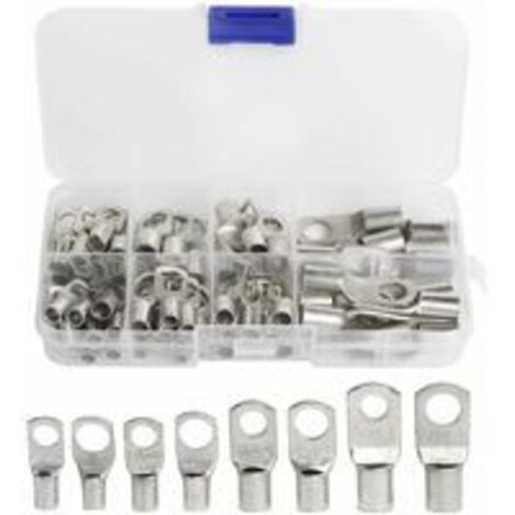 60 Pcs Cosses Électrique Trou Boulon En Cuivre Étamé Connecteurs Sc À Sertir/Souder Pour Câble De 6m㎡ 8m㎡ 10m㎡ 16m㎡ 25m㎡