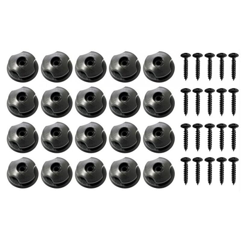 Cyslmuk - 60 Pcs Crochet Ridelle De Bâche Ronds Inclus Vis Boutons Ronds pour Filet Remorque Et Bache Remorque Crochet Remorque en Plastique Dur