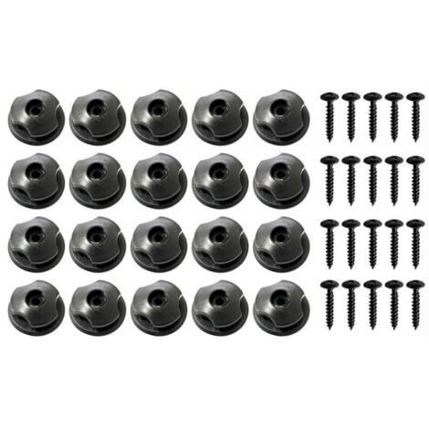 60 Pcs Crochet Ridelle De Bâche Ronds Inclus Vis Boutons Ronds pour Filet Remorque Et Bache Remorque Crochet Remorque en Plastique Dur