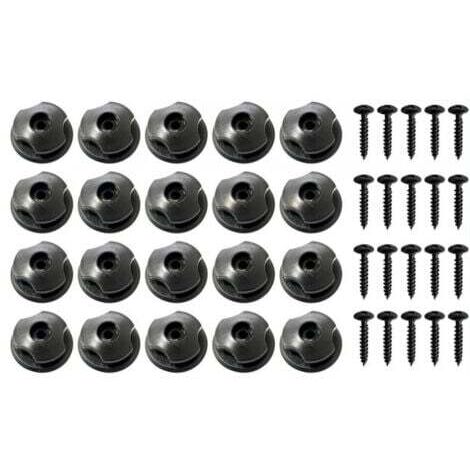 60 Pcs Crochet Ridelle De Bâche Ronds Inclus Vis Boutons Ronds pour Filet Remorque Et Bache Remorque Crochet Remorque en Plastique Dur