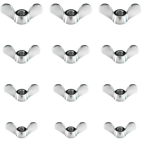 60 Pcs Ecrous Papillon en Zinc Brillant Ecrous à Oreilles en Taille M4 M5 M6 M8 Assortiment Boulons à Ailette pour Outils de Bricolage Boulon de Serrage Argent Pour Fixation
