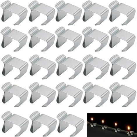 60 pezzi di ganci per grondaie, ganci per grondaie esterne, ganci per luci di grondaie, ganci per luci di Natale per uso interno ed esterno, universali