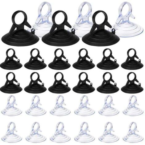 60 pezzi di parasole a ventosa, ventose da 45 mm senza ganci, mini ventose in PVC, ventose trasparenti e nere, ventose per finestre