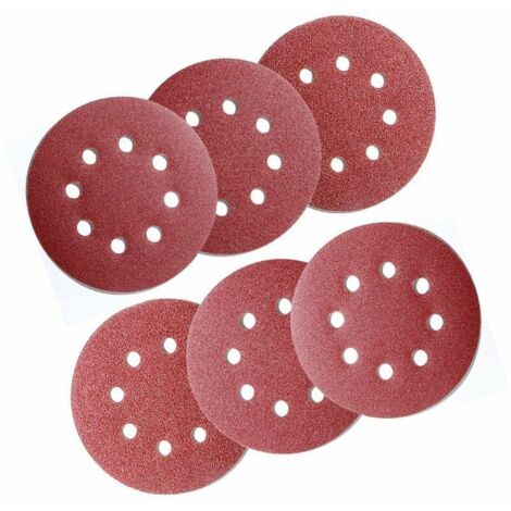 60 pezzi dischi abrasivi, disco abrasivo, carta vetrata, carta vetrata per levigatrice circolare grana 125 mm 8 fori 10 X P240/P320/P400/P600/P800/P1000, ideale per levigare
