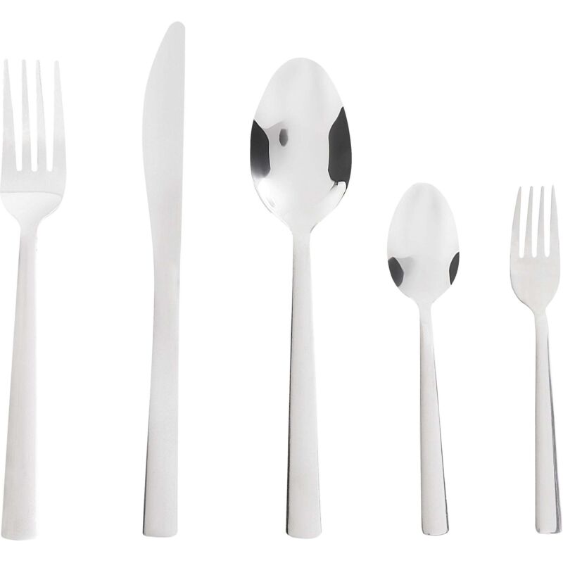 Beliani Cutlery Set Silver Stainless Steel 60 Pieces For Every Occasion Knife Spoon Fork Teaspoon Cake Fork Modern Design Penne