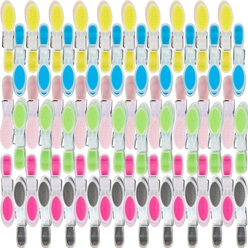 60-Piece Non-Slip Silicone Clothespins, Multicolored Clips with Soft Padding, No Marks, Non-Slip Plastic Pins for Towels, Socks, Underwear, and