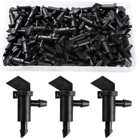 60 Pieces 1 GPH 4L/h Flag Drip Transmitter Drip Transmitter for Garden Watering Turf, Drip Irrigation Transmitters, Black