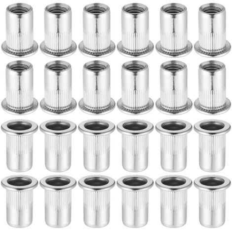 60 Pieces 304 Stainless Steel M8 Flat Head Rivet Nuts Blind Rivet Threaded Rivet Nuts for Threaded Insert Pliers