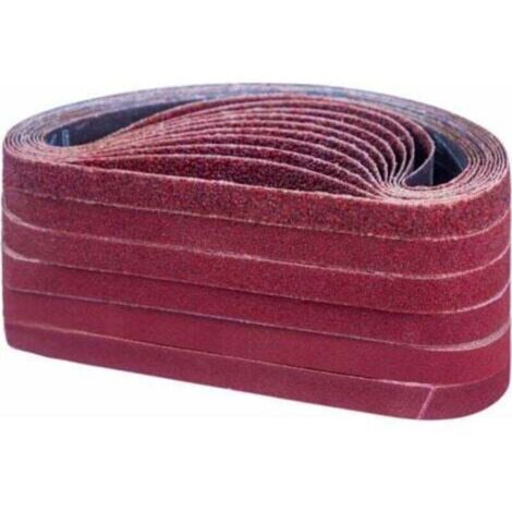 60 pièces Bande Abrasive 13 x 457 mm,Ensemble de Bandes Abrasives(10 x grain 40/60/80/120/180/240 chacun) pour Ponceuses à Bande, compatible avec Black&Decker Power Lime
