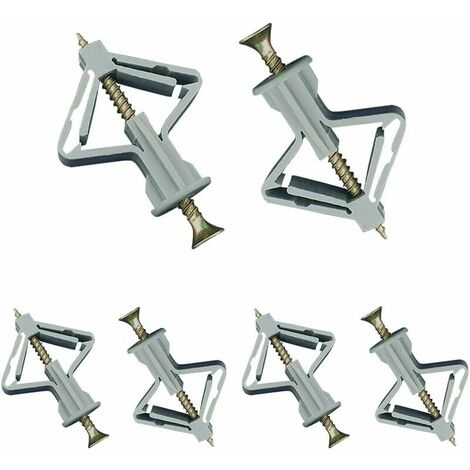 60 Pièces Chevilles pour Plaque de Plâtre,GU.B/bon Chevilles avec Vis pour Plaques de Plâtre, Fixations Murales en Plâtre, Fixations Murales Creuses, pour Installation Murale en Plaque de Plâtre