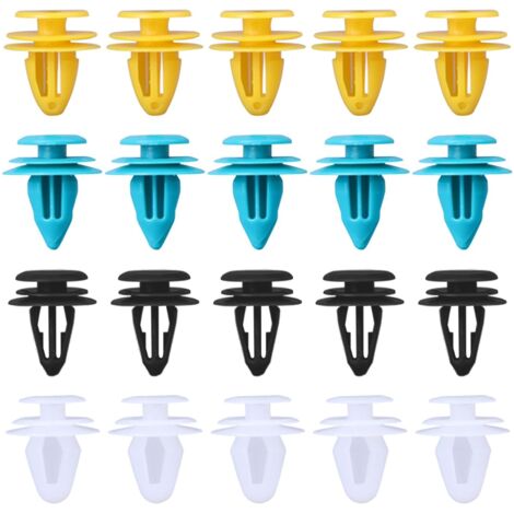 60 Pièces Clips de Fixation Voiture, Clips de Fixation Voiture Plastique, Quatre Tailles Allant de 8mm à 10mm, pour Auto Voitures Panneaux de Portes, Convient à la Plupart des Véhicules