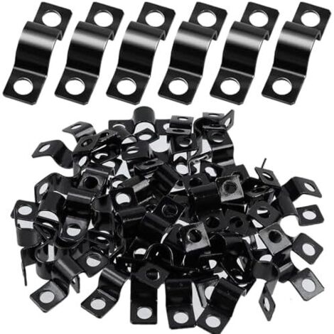 60 Pièces Colliers de Serrage en U, Collier Serrage, Fixation Grillage Rigide 6 mm, Tuyau pour Attache Tube, Fixer Traille Trou - mm