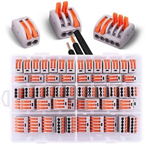 60 Pièces Connecteurs Électriques à Levier, 20x 2 Entrées, 30x 3 Entrées, 10x 5 Entrées (Blanc)