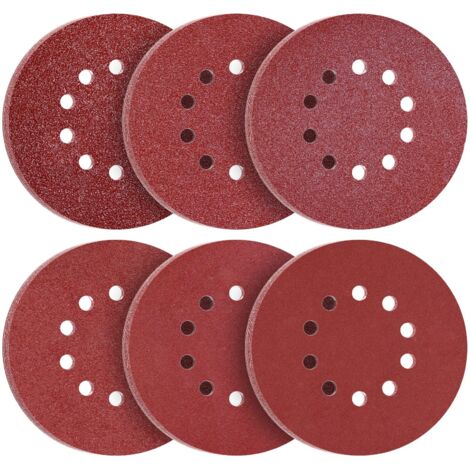 60 Pièces Disques de Ponçage 225mm Grain 40 60 80 120 240 320 Disque Abrasif 225mm 10 Trous pour Girafe Ponceuse