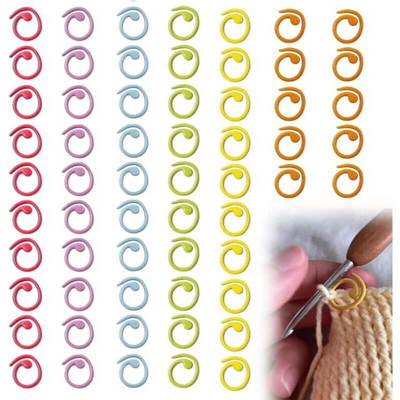 60 Pièces Marqueur Tricot Marqueur Crochet Marqueurs de Mailles Verrouillables Anneaux Marqueurs Tricot Marqueur Crochet Tricot pour Crocheté et