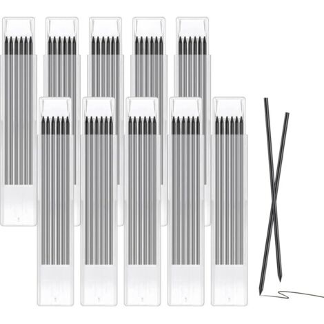 60 Pièces Mines de Crayon de Chantier, 2.8mm Recharges de Crayons de Charpentier, Résistantes à Rupture Recharges pour Crayon Menuisier, pour le Travail du Bois, la Construction et le Bâtiment