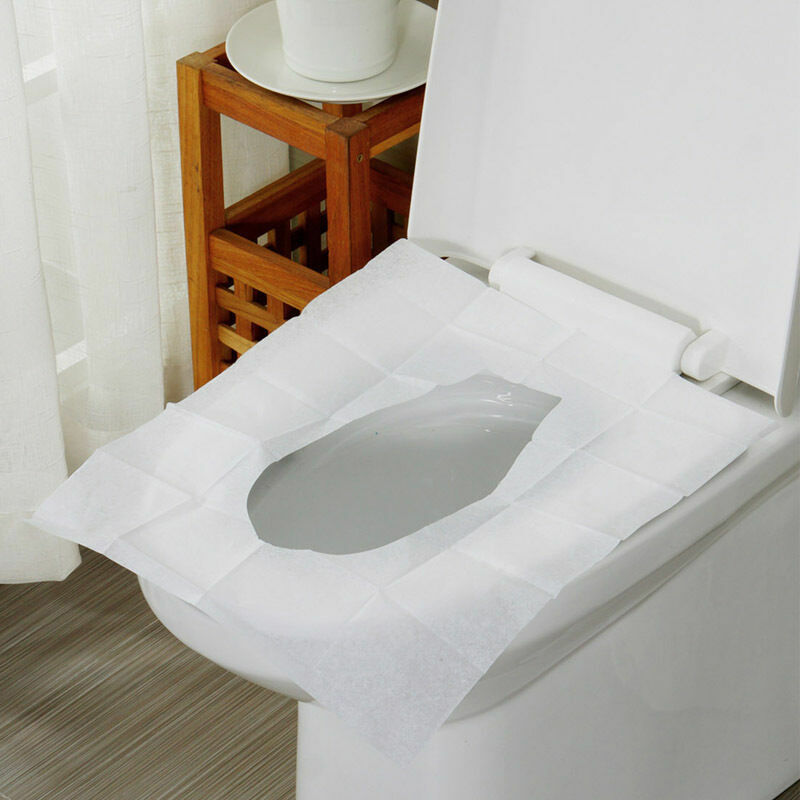 Riceel - 60 Pièces Protege Toilette Jetable, Protection wc Jetable Protege Cuvette wc Jetable Housse de Siege de Toilette en Papier Biodegradable