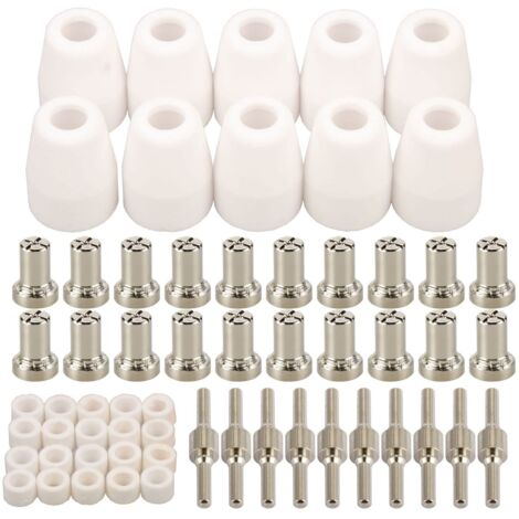 60 pièces PT-31 nickelé étendu Air Plasma buse de coupe électrode consommables Fit CUT-40 CUT-50D CT-312