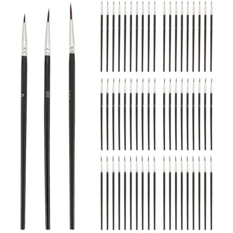 60 Pinceaux de Détail Pointe Fine 3 Tailles 0 00 000 pour Miniature et Peinture Précise