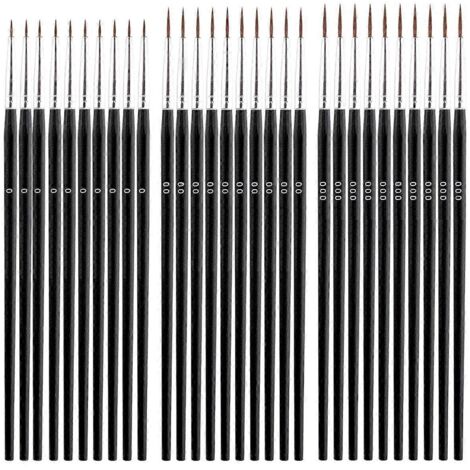 60 pinceaux de précision, pinceaux à pointe fine, 3 tailles disponibles