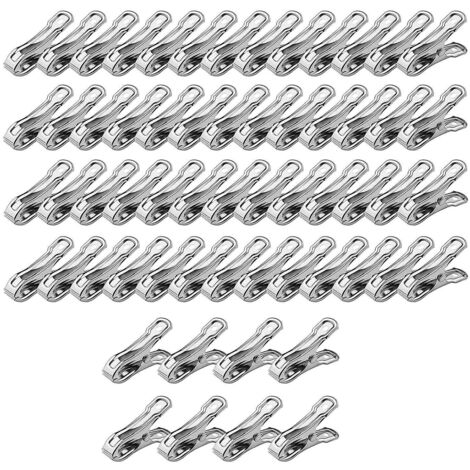 60 pinces de jardin, serre en acier inoxydable pour filets, arceaux de jardin ou arceaux de serre [BR]