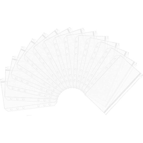 60 pochettes A7 transparentes à fermeture éclair, étanches pour documents, 6 trous