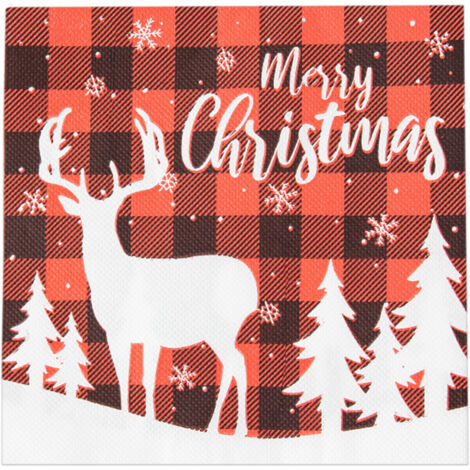 60 serviettes en papier jetables à motif de Noël, serviettes de cocktail festives, serviettes pour le Nouvel An, les dîners d'hiver et la décoration, motif flocons de neige rouges