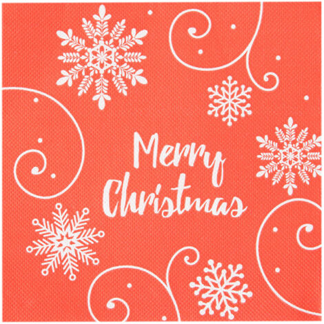 60 serviettes en papier jetables à motif de Noël, serviettes de cocktail festives, serviettes pour le Nouvel An, les dîners d'hiver et la décoration, motif flocons de neige rouges