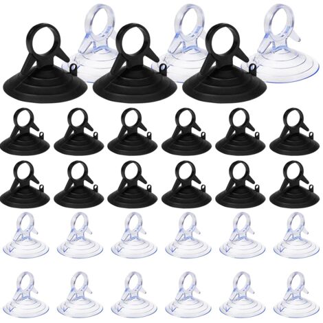 60 Stück Sonnenschutz-Saugnapf, 45 mm Saugnapf ohne Haken, Saugnapf aus PVC, Mini-Saugnapf, transparent und schwarz, Saugnapf für Fenster, Saugnapf für Fenster