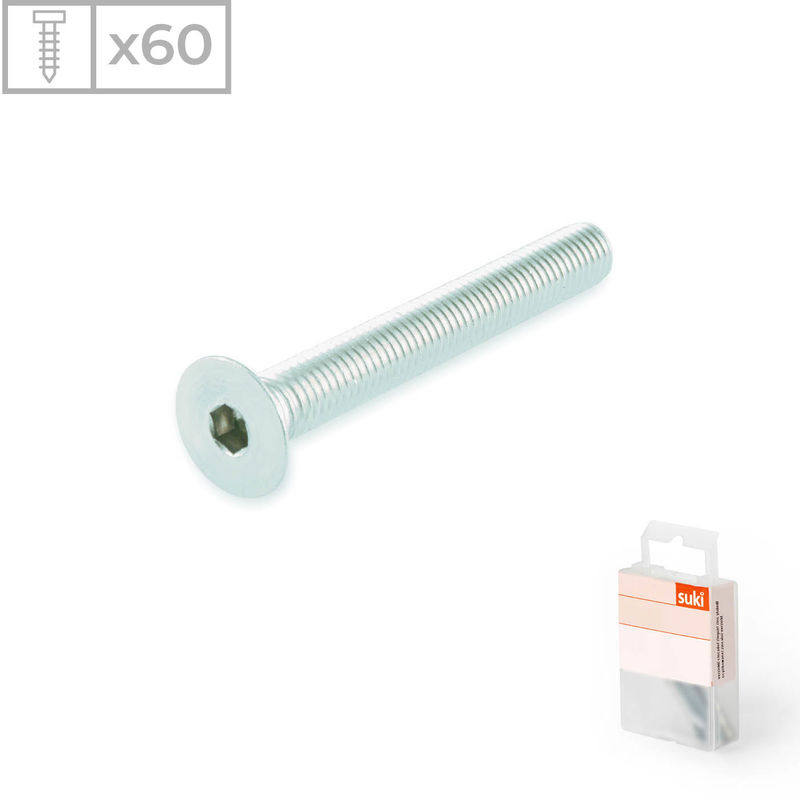 

Suki - 60 Tornillos avellanados de acero zincado medida 5x20mm