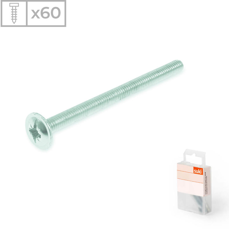 

Suki - 60 Tornillos de carpintero de estrella fabricados en acero zincado, medidas 4x40mm