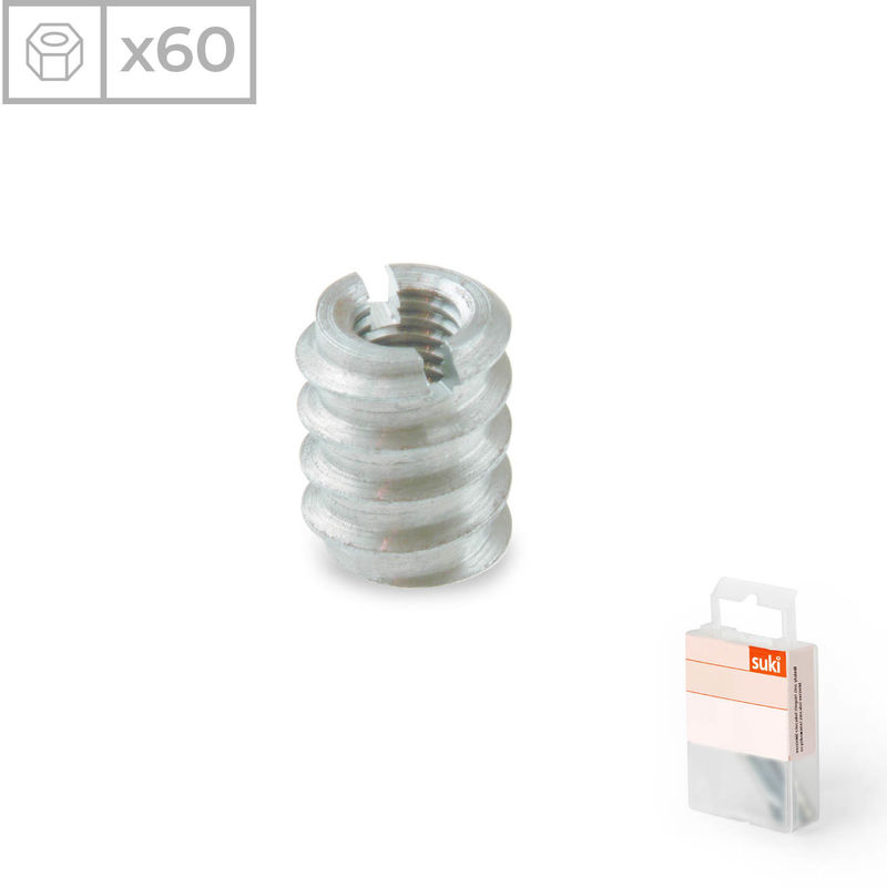 

Suki - 60 Tuercas fabricadas en acero pulido, métrica 6