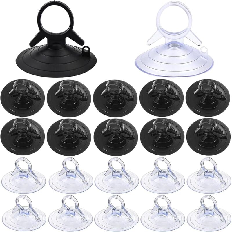 Jalleria - 60 ventosas para parasol de 45 mm sin ganchos, transparentes, para ventana, baño, parabrisas y coche.