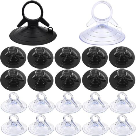 60 ventosas para parasoles de 45 mm, sin gancho, transparentes, para ventanas, baños, parabrisas y coches.