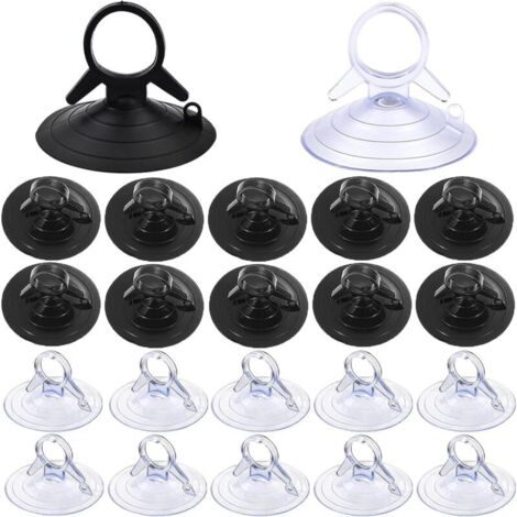 60 ventosas transparentes de 45 mm para viseras, sin gancho, para ventanas, baños y parabrisas de coche.
