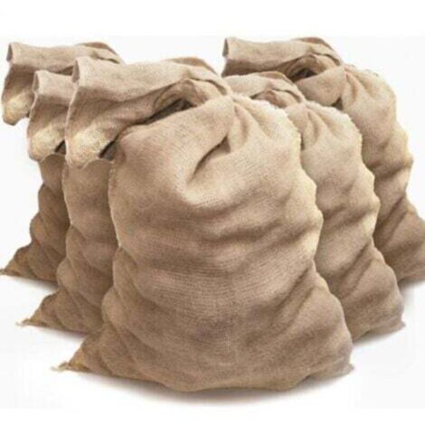 (60 x 40 cm）5 Sacs toile de jute - Sac jute pomme de terre – Sac a patate conservation – Anti inondation, Marron