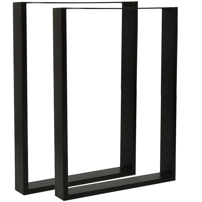Haloyo - 60 x 72cm Lot de 4 Support de pied de table en métal/acier, industriels, pour table à manger, bureau, rectangle, noir