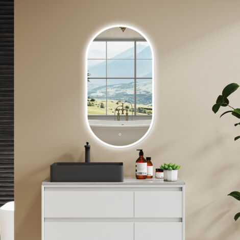 60 X 80 CM SPECCHIO CON ILLUMINAZIONE INTEGRATA BAGNO CIOTTOLO. TOUCH. PELLICOLA ANTIDEFLAGRANTE