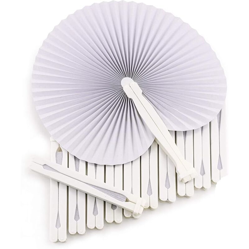 Serbia - 60 x Eventail Mariage Personnalisable – Lot Eventail Blanc - éventail Mariage - Cadeau Invites Mariage Flamenco Danse du Ventre - Eventail