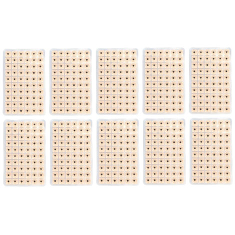 600 Autocollants d'Acupression pour Oreilles, Dispositif de Massage par Points d'Acupuncture avec Graines de Vaccaria