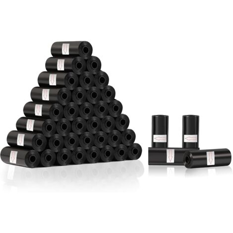600 bolsas para excrementos de perro, negras, resistentes y a prueba de fugas (40 rollos, 15 por rollo)