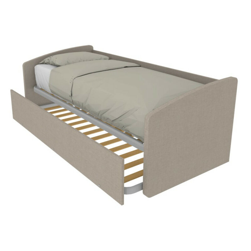 Mobilfino Camerette - Canapé-lit simple avec deuxième lit gigogne – Design fonctionnel - Effet tissu