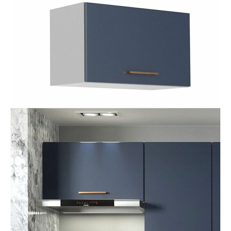 600 Kitchen Extractor Housing Unit Wall Cabinet 60cm Navy Dark Blue Lift Up Nora - Navy Blue
