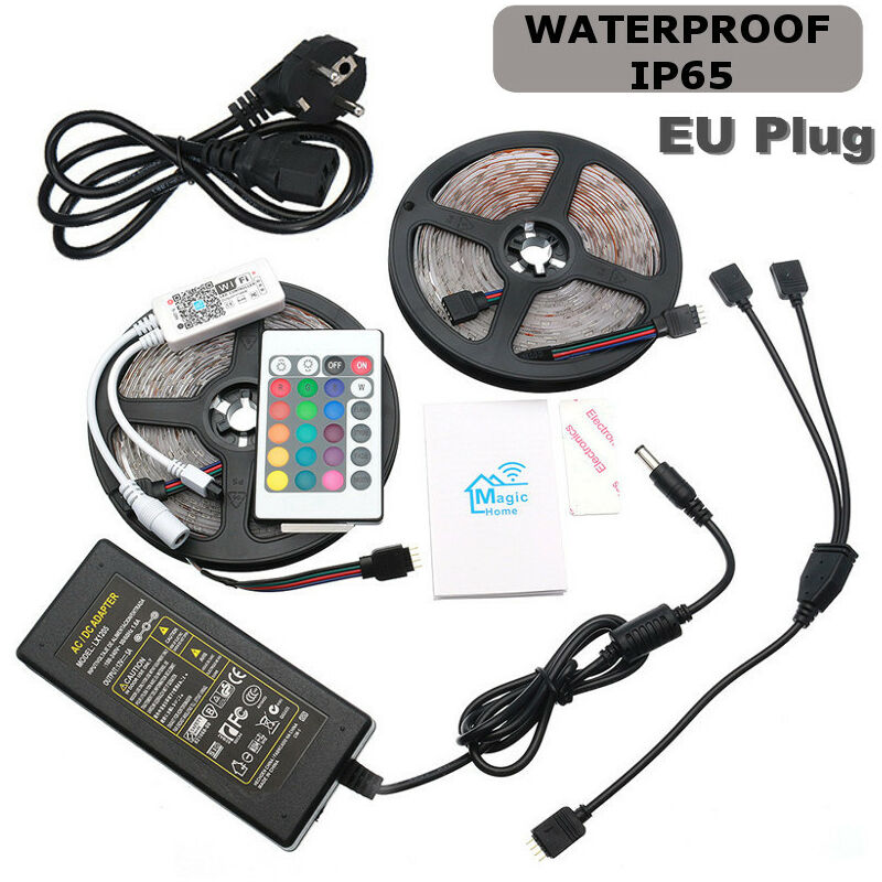 

600 LED Impermeable autoadhesivo 3528 RGB 2x5M Tira de LED + 24 teclas de control remoto