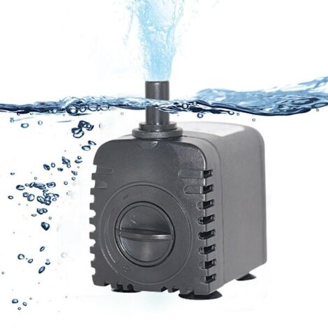 600 Liter/Stunde und 8 Watt Tauchpumpe, geeignet für Aquarien, Tischbrunnen, Teiche, Wassergärten und Hydrokultursysteme, mit 2 Düsen, Wechselstrom 220-240 Volt.