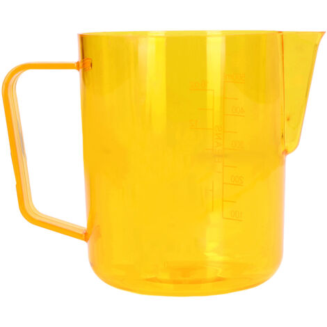 600-ml-Milchkännchen aus Acryl für Milchaufschäumer, ideal für Latte Art und die Zubereitung von gelbem Kaffee.