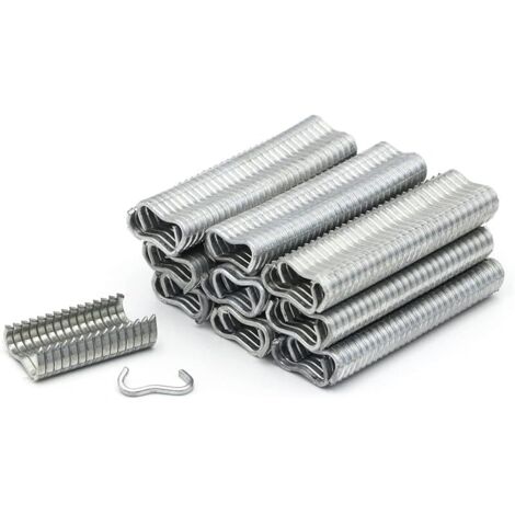 600 Pcs Hog Ring Pince à Clips Agrafes Oiseau Poulet Agrafeuse Grillage Souder RéParer Points Sertissage Soudage Fil Fer Barbelé Cage Animaux Compagnie