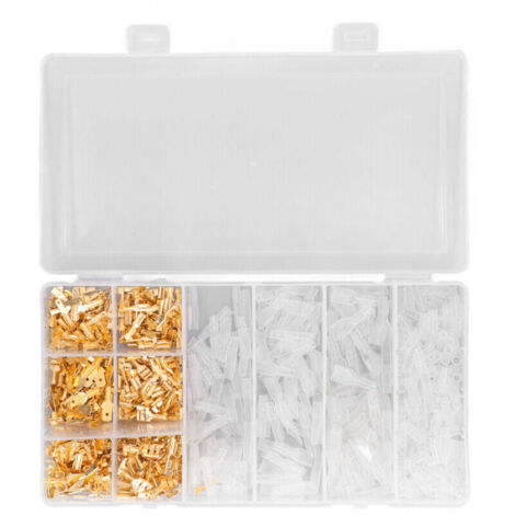600 pièces Connecteur de borne à sertir en laiton Connecteur mâle femelle en laiton avec gaine transparente,DUBUNS